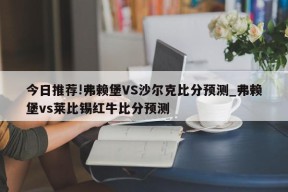 今日推荐!弗赖堡VS沙尔克比分预测_弗赖堡vs莱比锡红牛比分预测