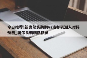 今日推荐!新奥尔良鹈鹕vs洛杉矶湖人对阵预测_奥尔良鹈鹕队队员