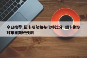 今日推荐!纽卡斯尔和布伦特比分_纽卡斯尔对布里斯班预测