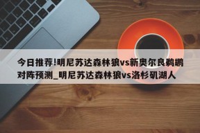 今日推荐!明尼苏达森林狼vs新奥尔良鹈鹕对阵预测_明尼苏达森林狼vs洛杉矶湖人