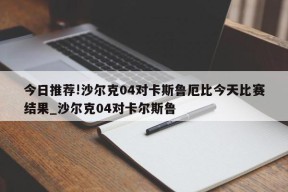 今日推荐!沙尔克04对卡斯鲁厄比今天比赛结果_沙尔克04对卡尔斯鲁