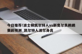 今日推荐!波士顿凯尔特人vs新奥尔良鹈鹕赛前预测_凯尔特人波尔身高